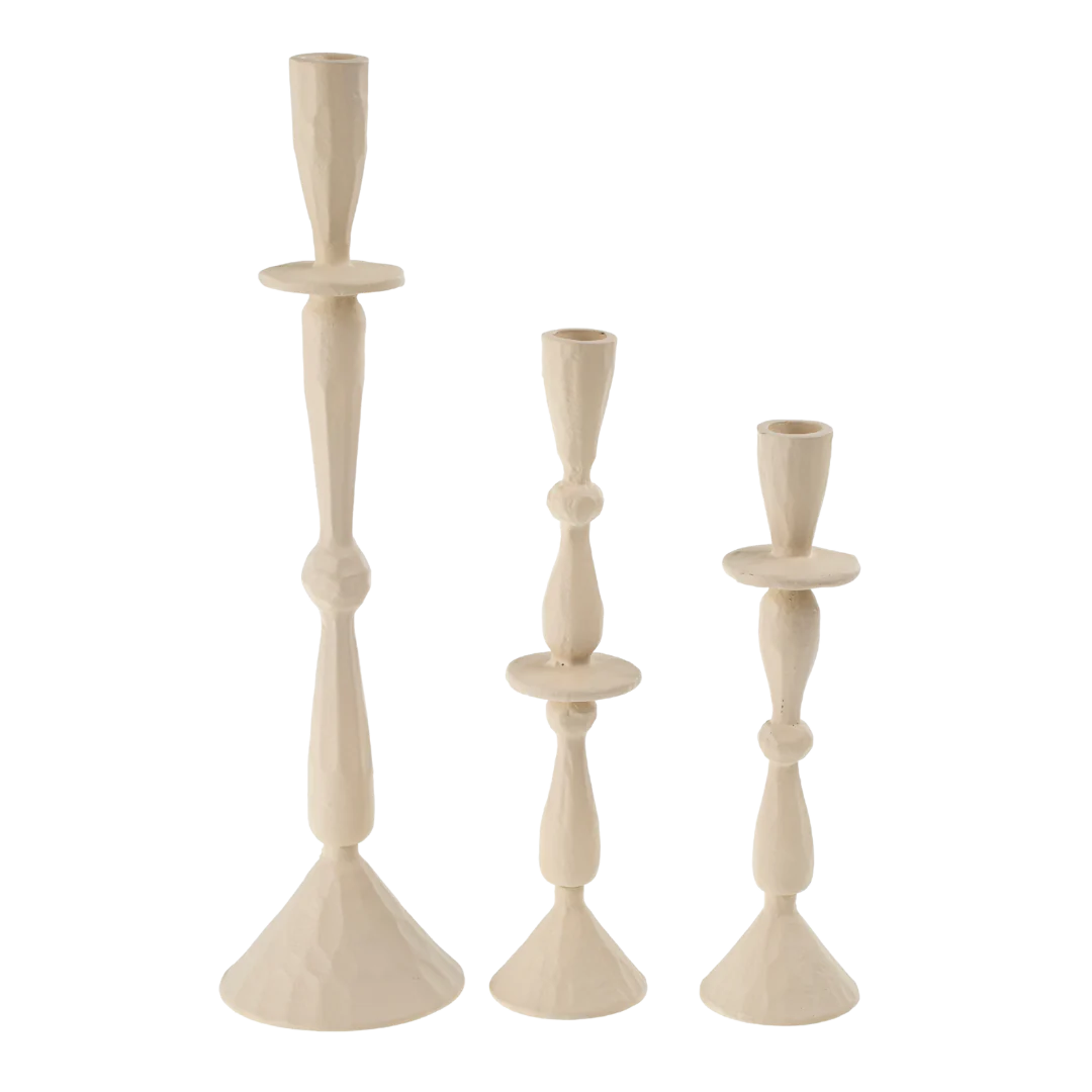 Imani White Candle Holder - Medium