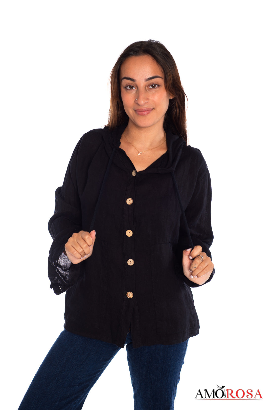 Hooded Button Cardigan