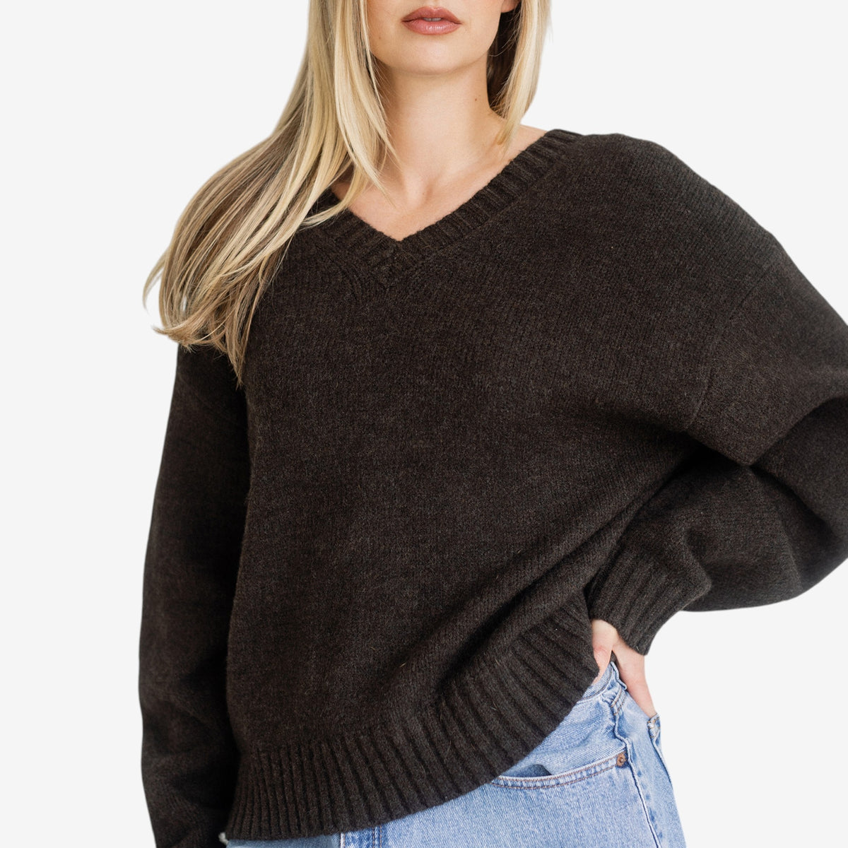 Knit V-Neck Sweater