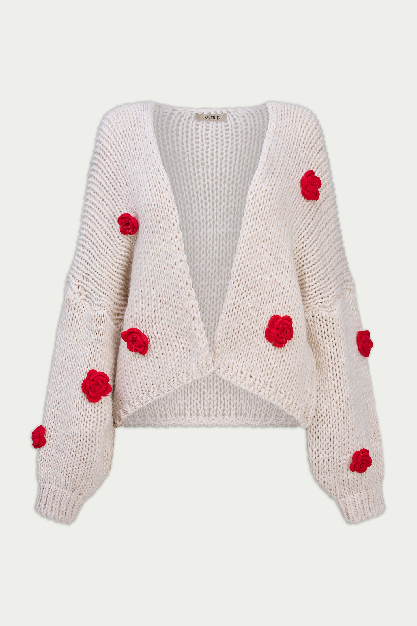 Flowered Knit Cardigan