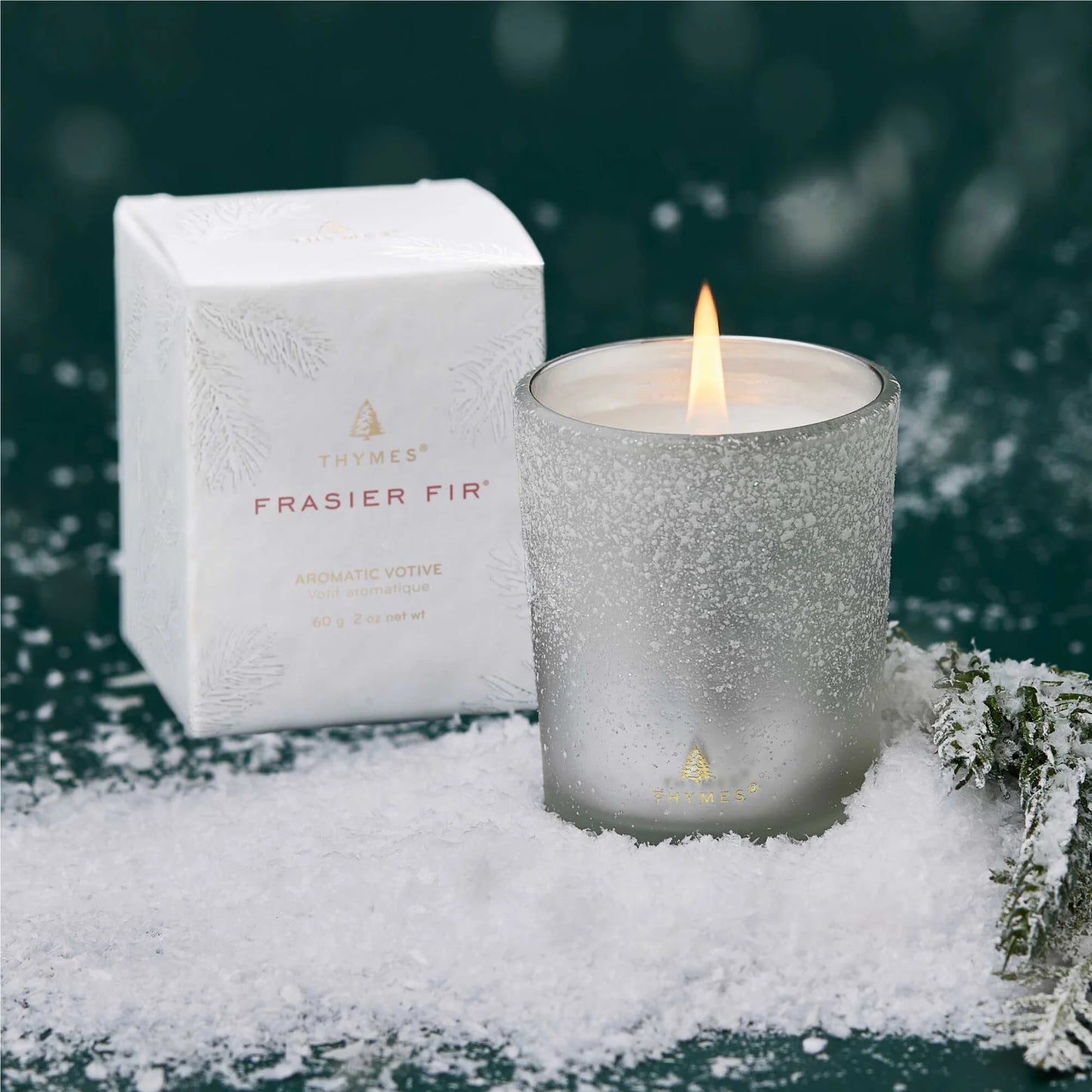 Fraser Fir Flocked Votive