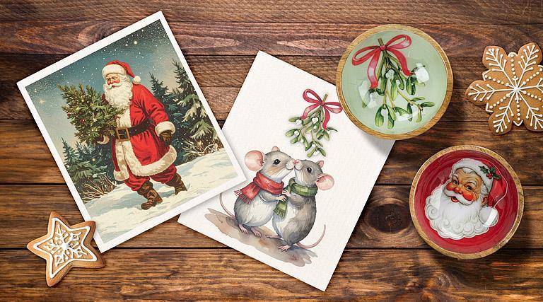 Vintage Santa Dishcloth