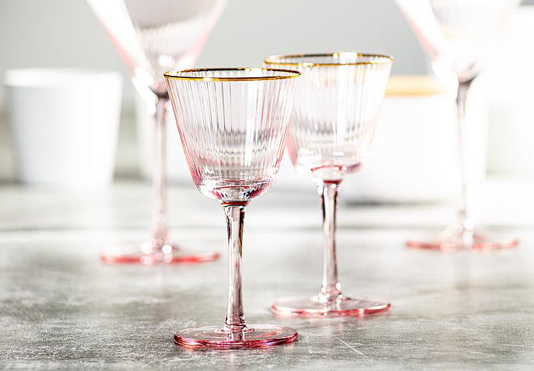 Optic Pink Cocktail Glass