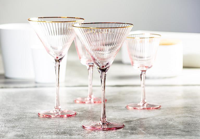 Pink Optic Martini Glass
