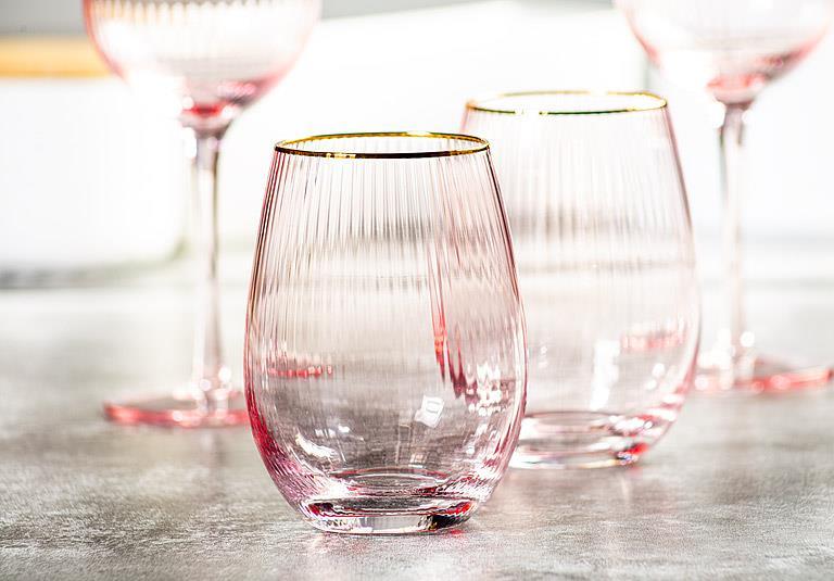 Pink Optic Stemless Wine Glass
