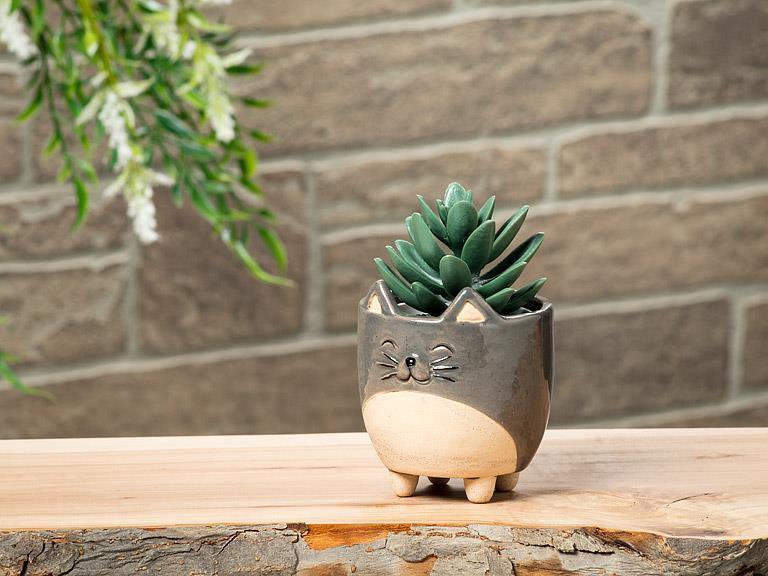 Cat on Legs Planter - 3"