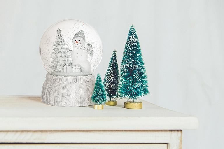Snowman w/Tree Snow Globe