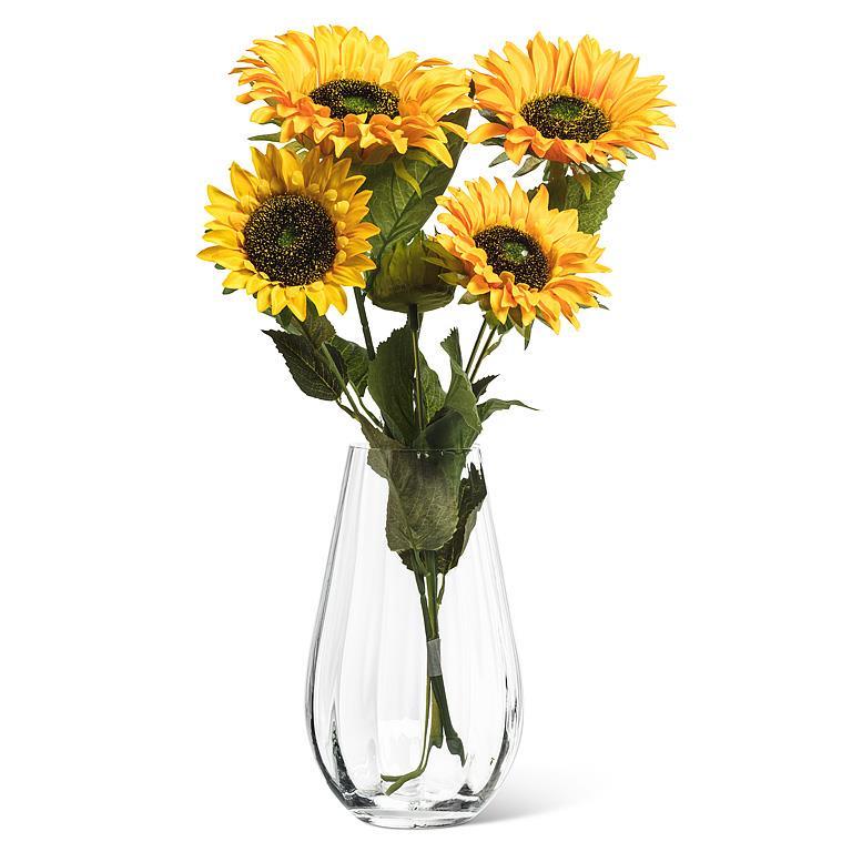 Wide Optic Glass Vase