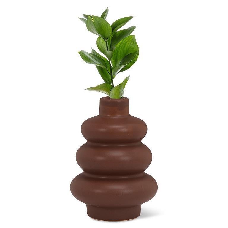 Trio Stack Brown Bud Vase