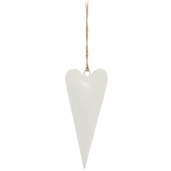 White Heart Ornament - 6"