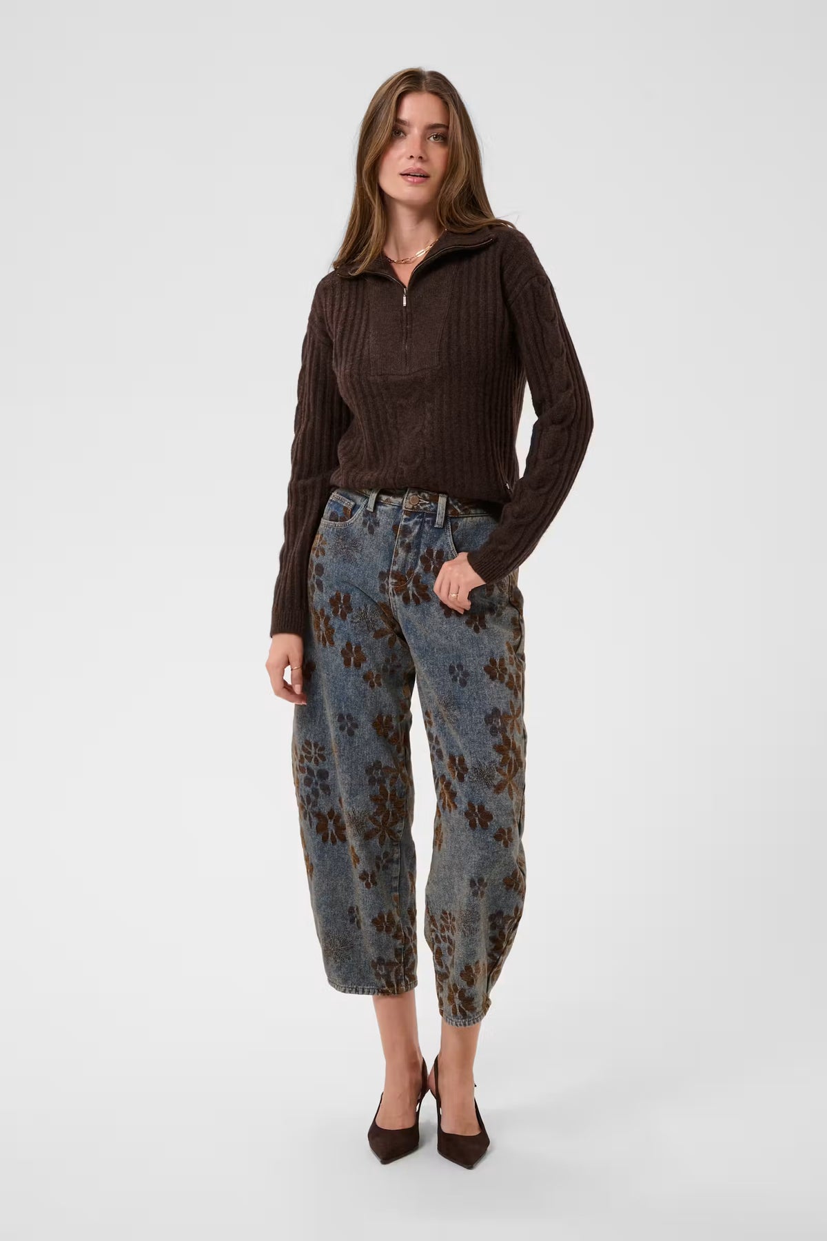 Ramona Barrel Floral Jean
