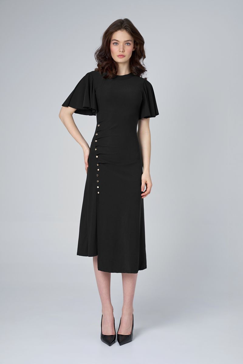 Knit Dress w/Button Detail