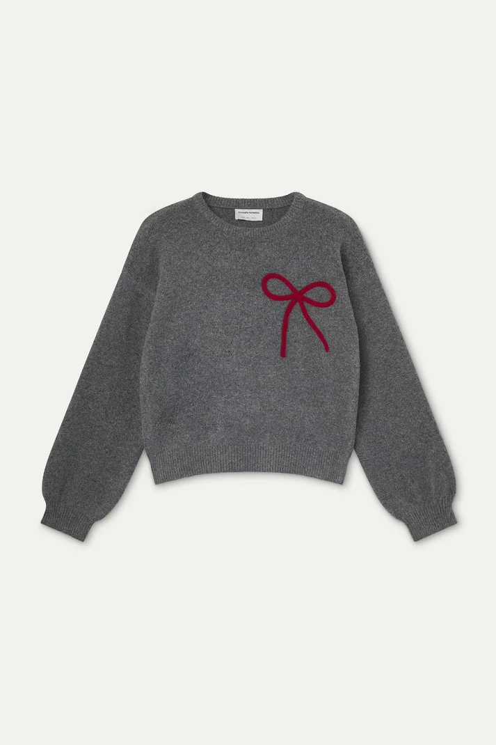 Grey Bow Sweater