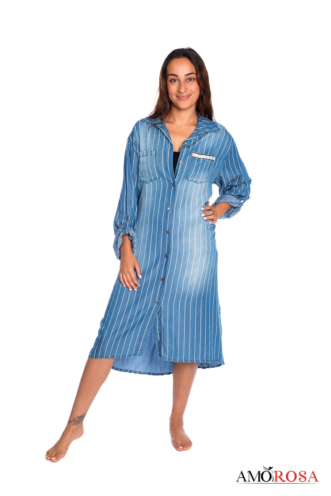 Striped Denim Dress