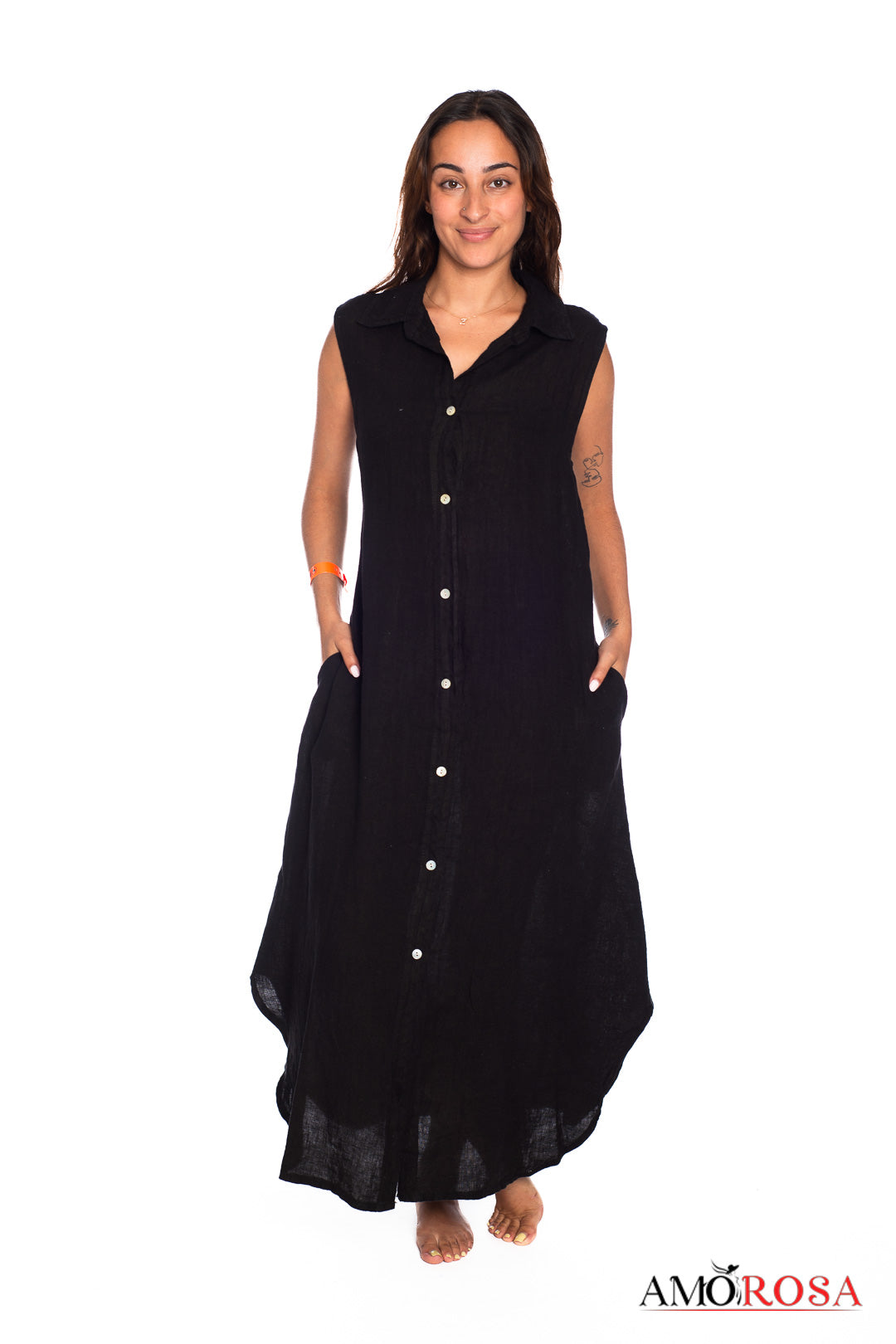 Linen Buttoned Dress