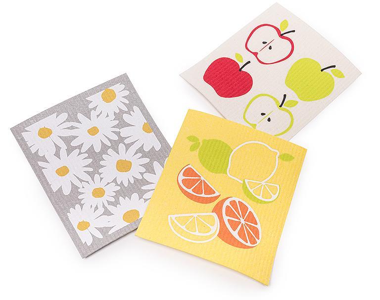 Daisies & Stripe Dishcloth s/2