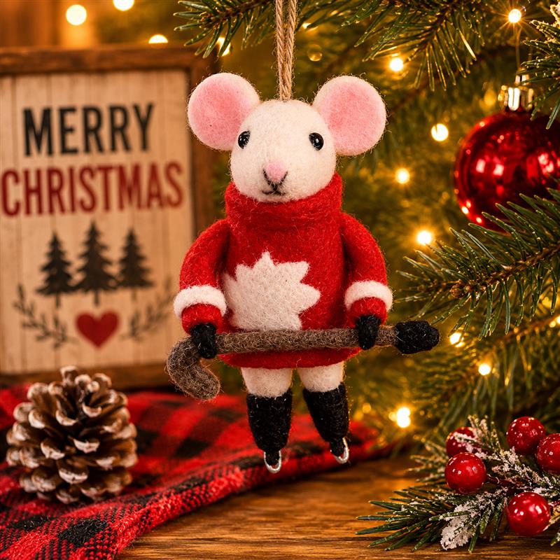 Hockey Mouse Ornament