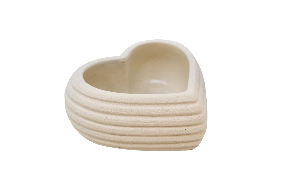 Cement Heart Shaped Pot