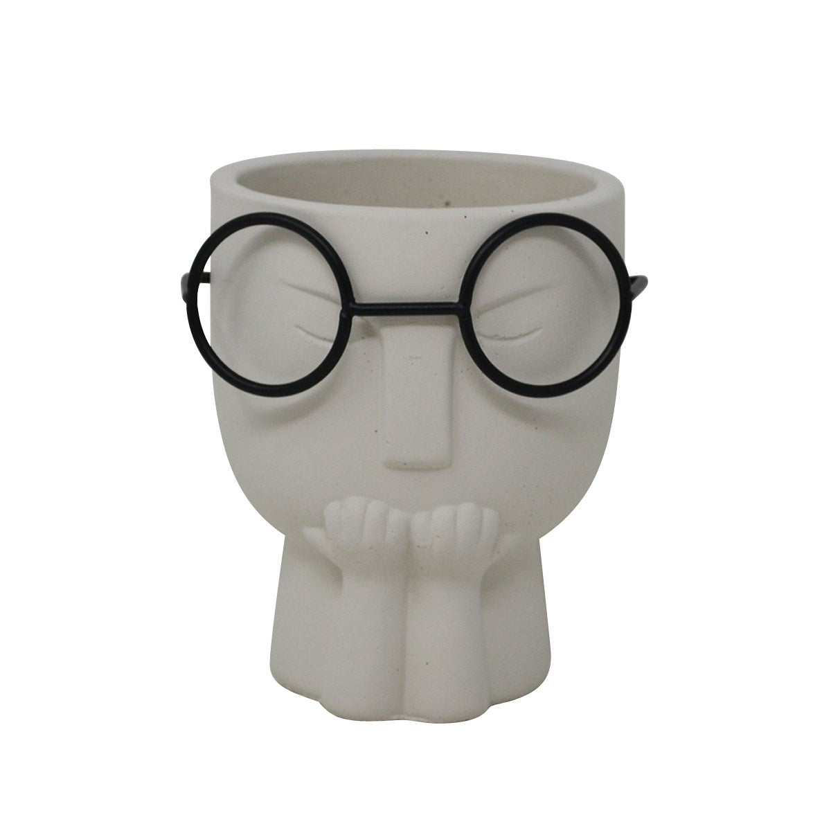 Tall Pot Face w/Glasses