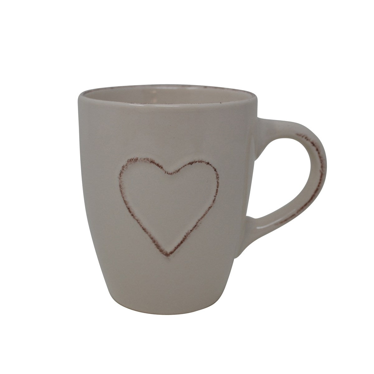 Cream Mug w/Rustic Heart
