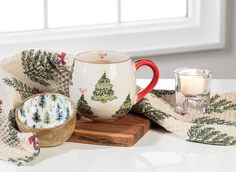 Trees w/Bows Tea Towel