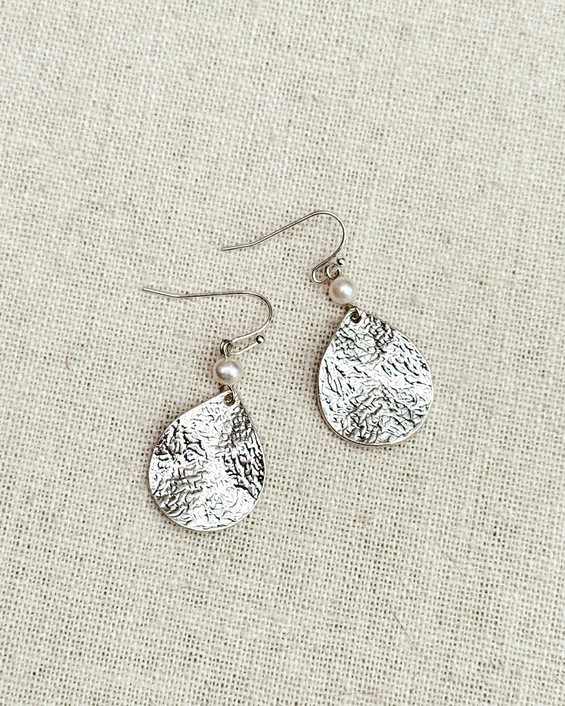 Hammered Teardop Earrings