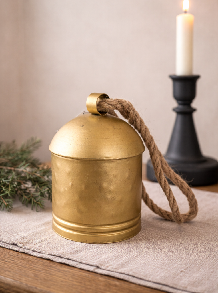 Matte Gold Cylinder Bell - 7.5"