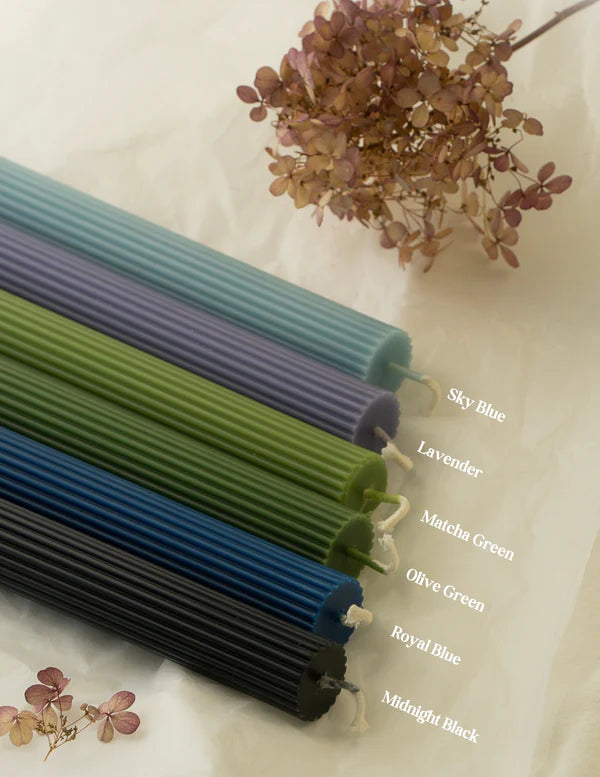 Ribbed Thick Taper - Beeswax & Soy