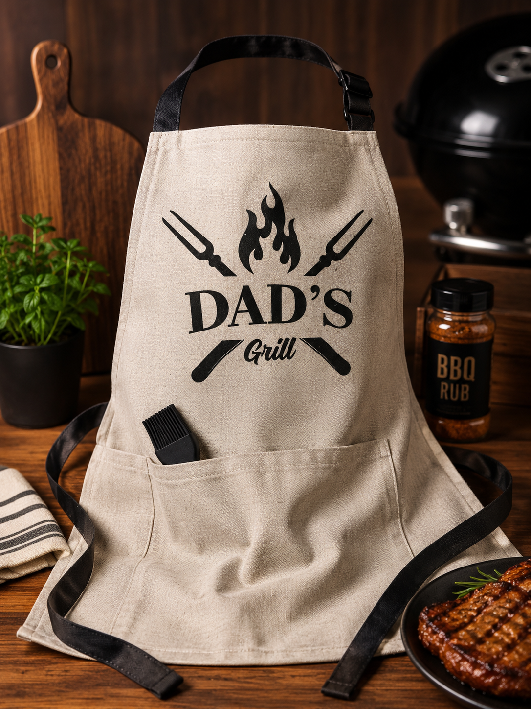 BBQ Apron w/Basting Brush