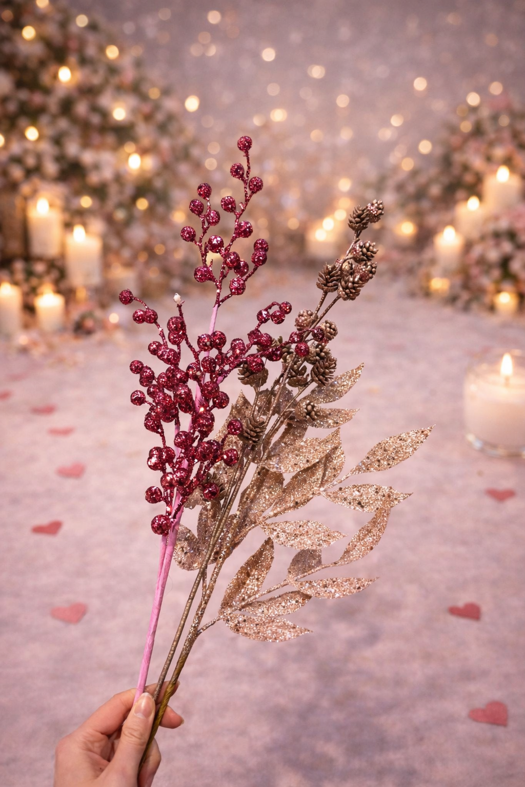 Pink Berry Spray w/Glitter