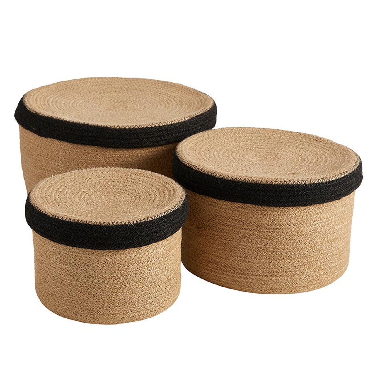 Jute Round Box w/Lid