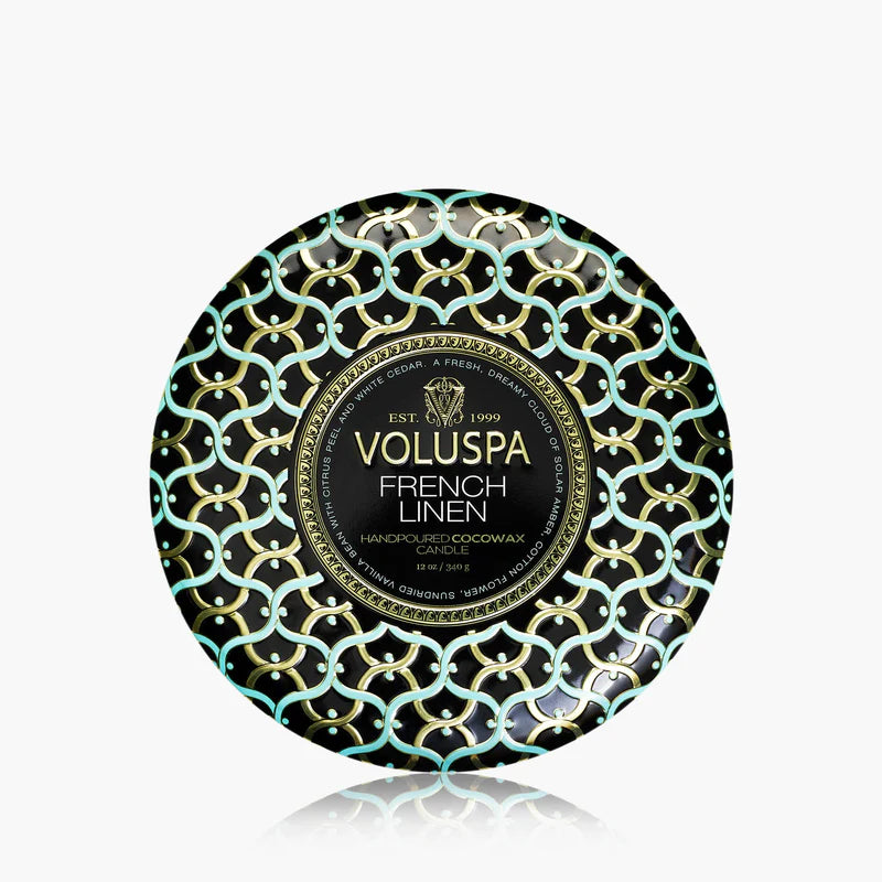 French Linen 3 Wick Tin Candle