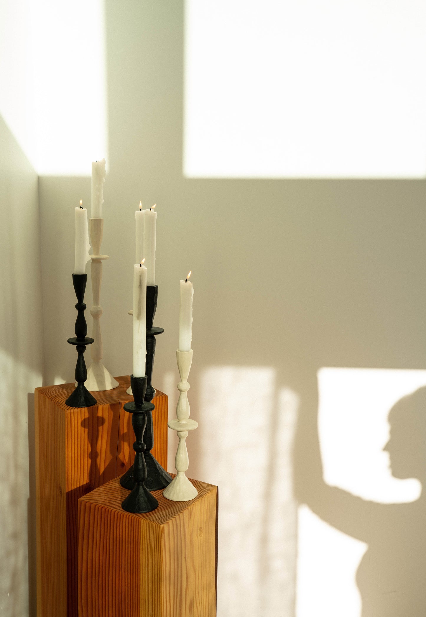 Imani White Candle Holder - Medium