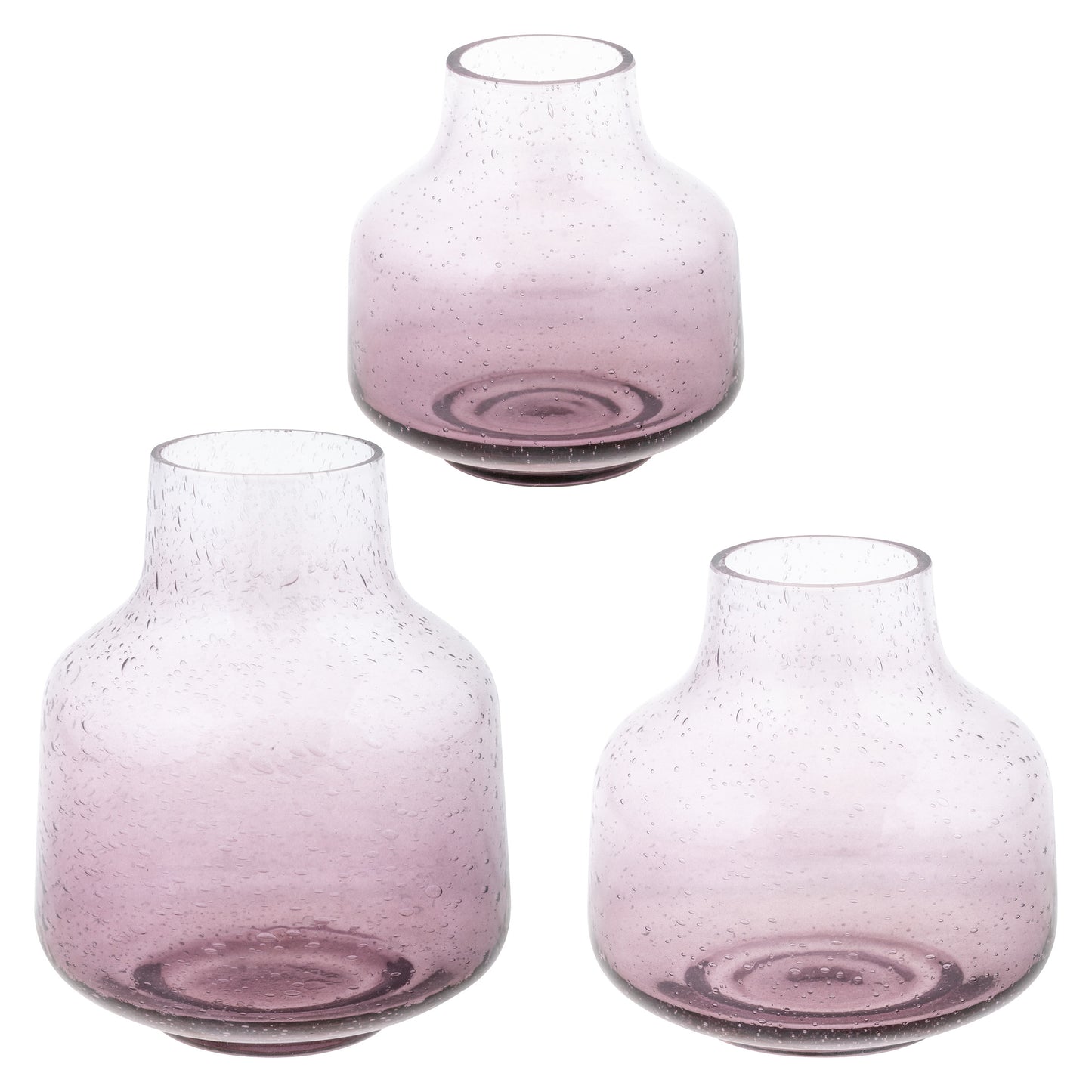 Bubble Glass Mauve Vase - Large