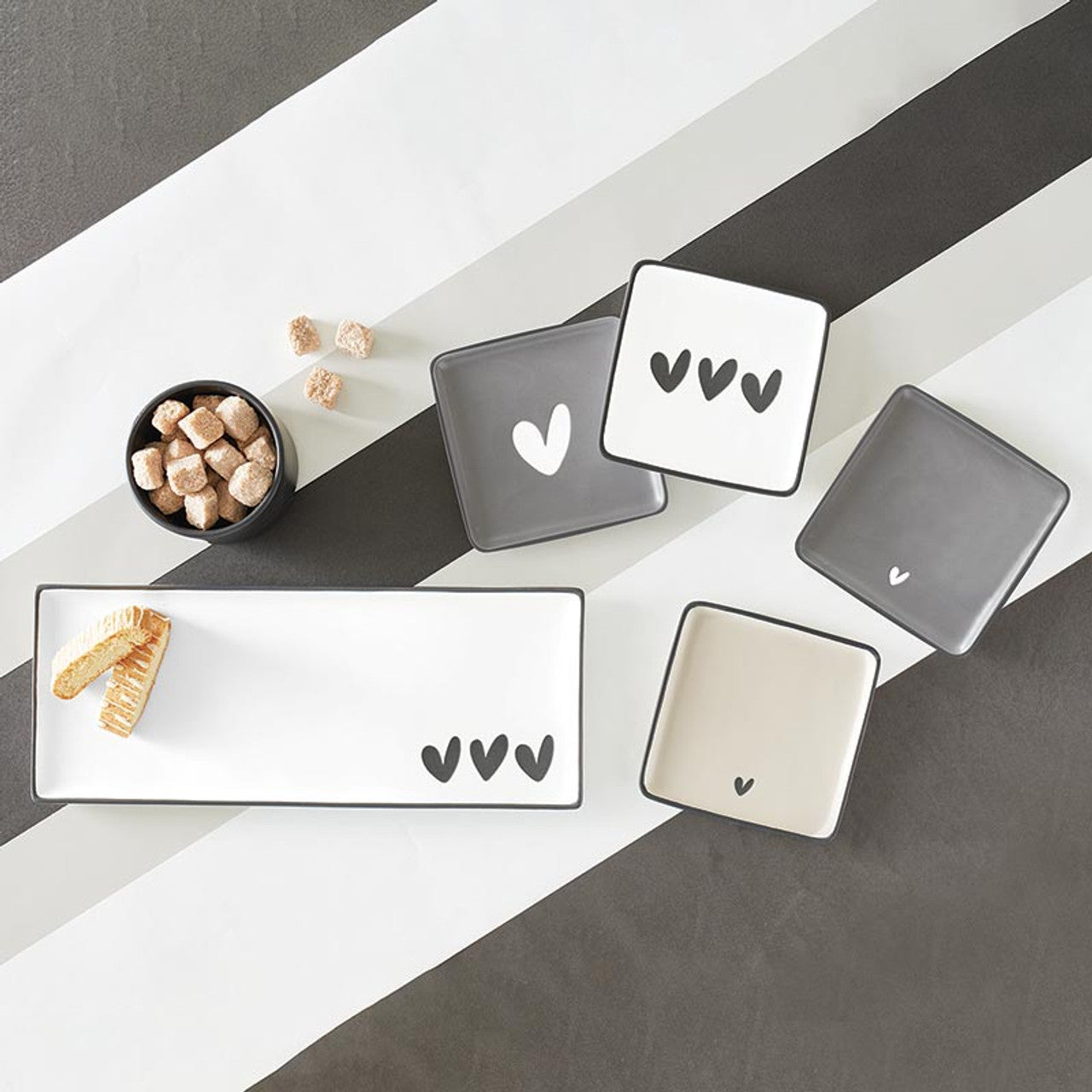 Heart Ceramic Plates - 4asstd