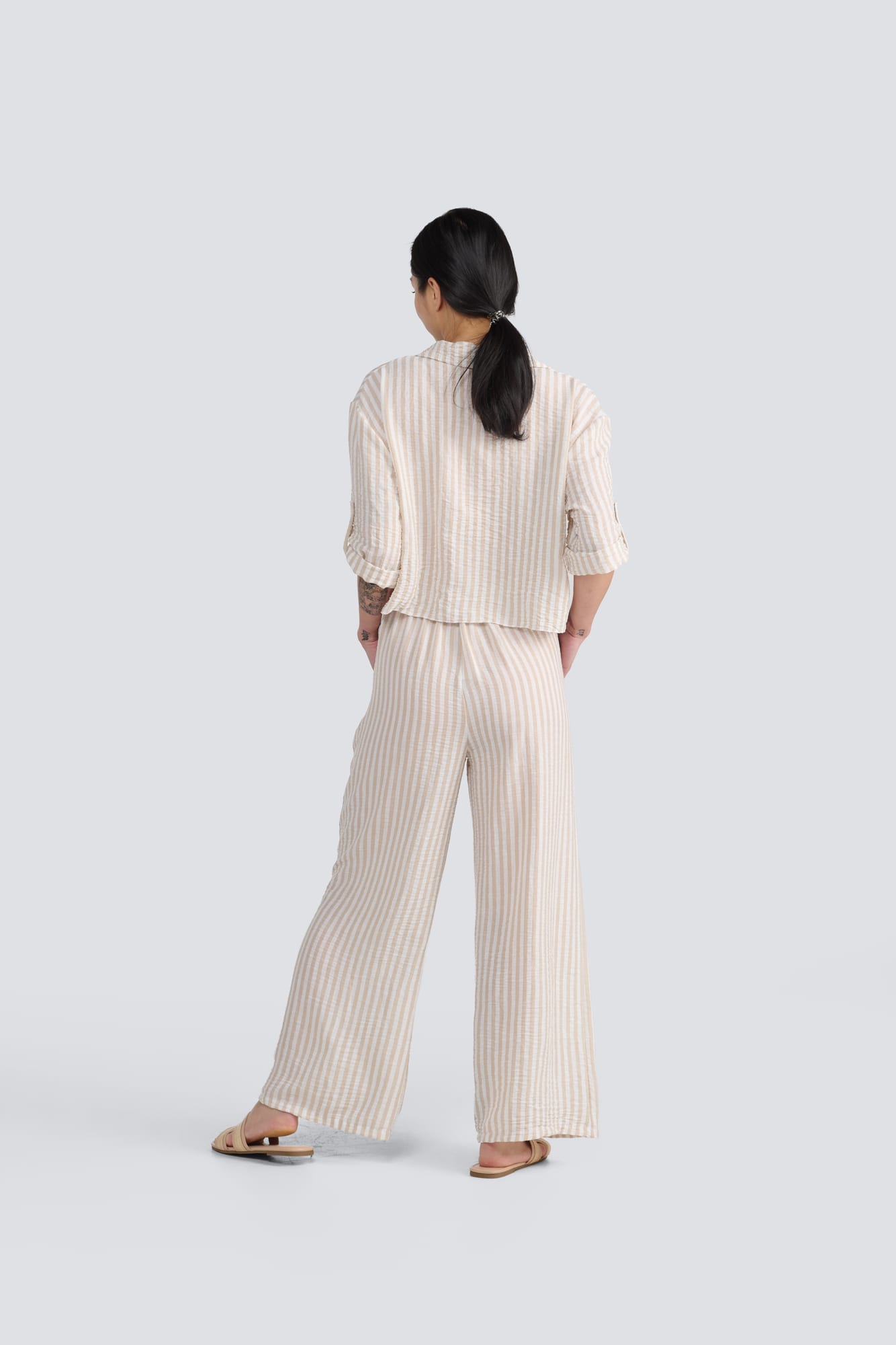 Tie Front Striped Shirt