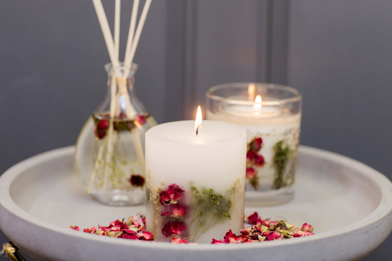 Red Rose Pillar Candle