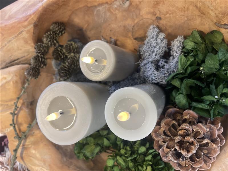 Grey Led Candle - 4"x4"