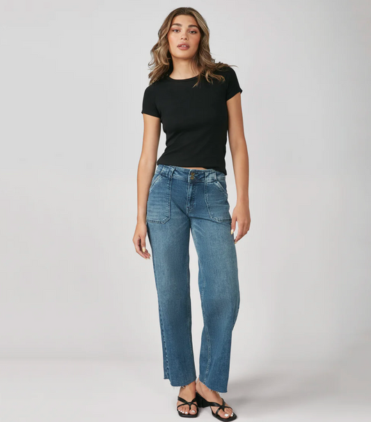 Nova Mid Rise Wide Leg Jeans