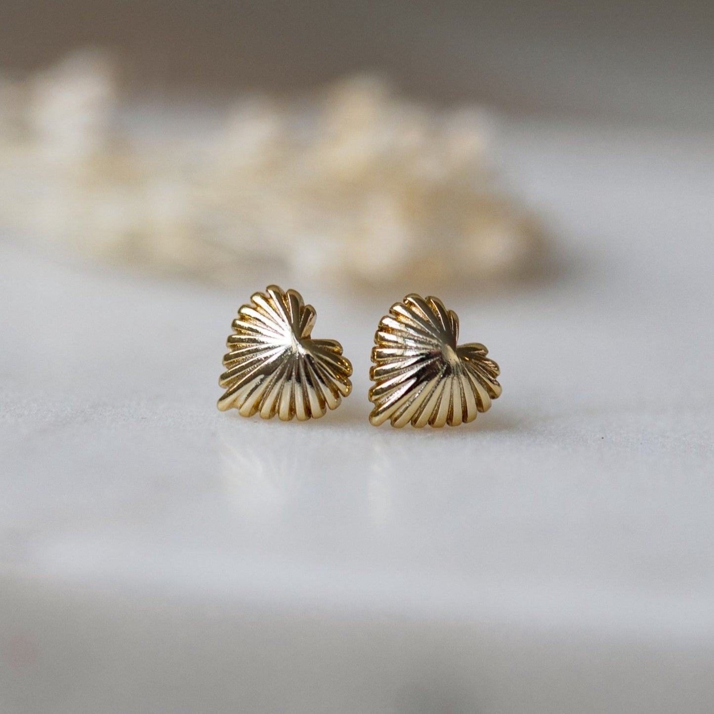 Seashell Hearts Studs