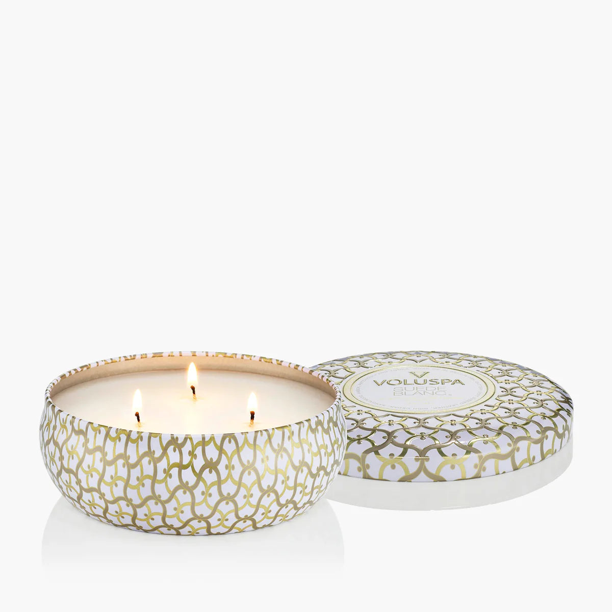 Suede Blanc 3 Wick Tin Candle