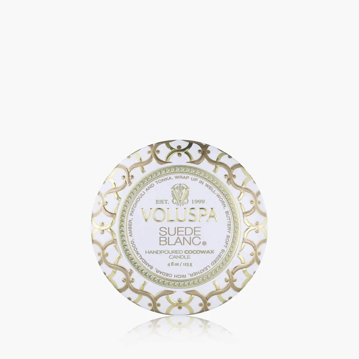 Suede Blanc Mini Tin Candle