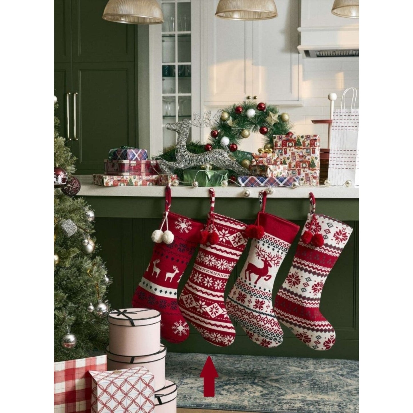 Red Snowflake Stocking