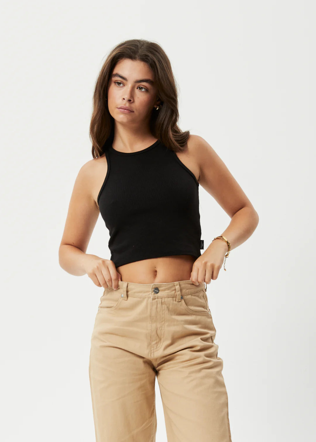 Pearly Cropped Hemp Rib Singlet