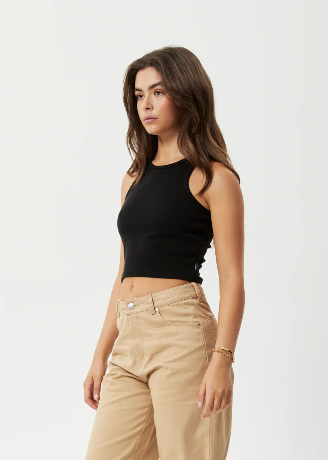 Pearly Cropped Hemp Rib Singlet