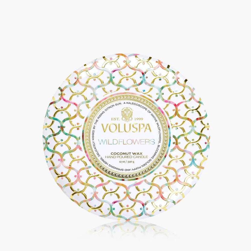 Wildflowers 3 Wick Tin