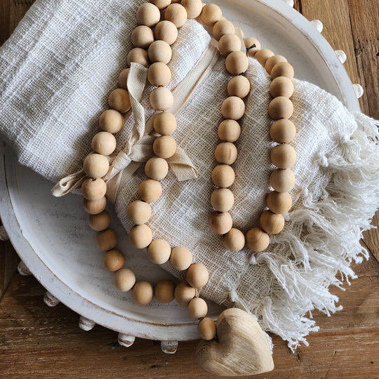 Wooden Prayer Beads with Heart