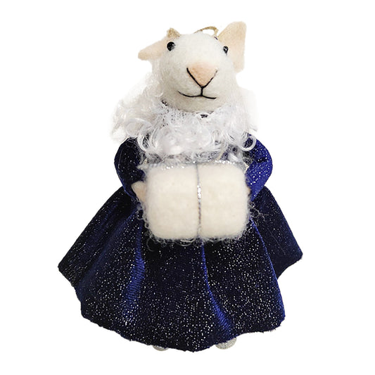 Wool Mouse in Blue Dress