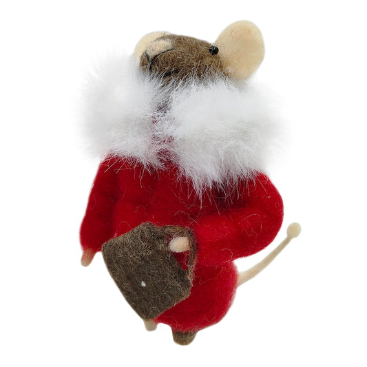 Wool Mouse w/Red Coat