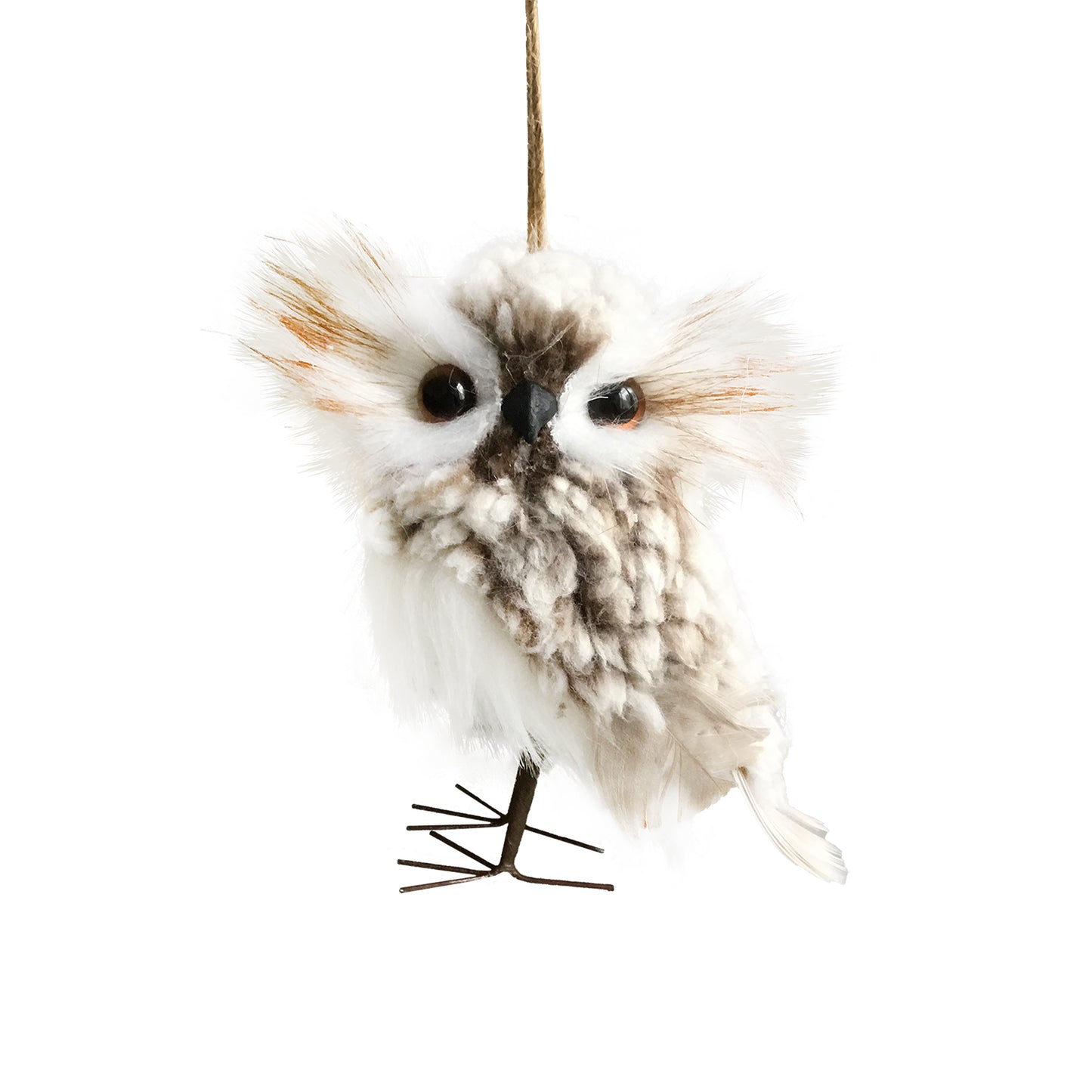 Brown Faux Fur Owl Orn